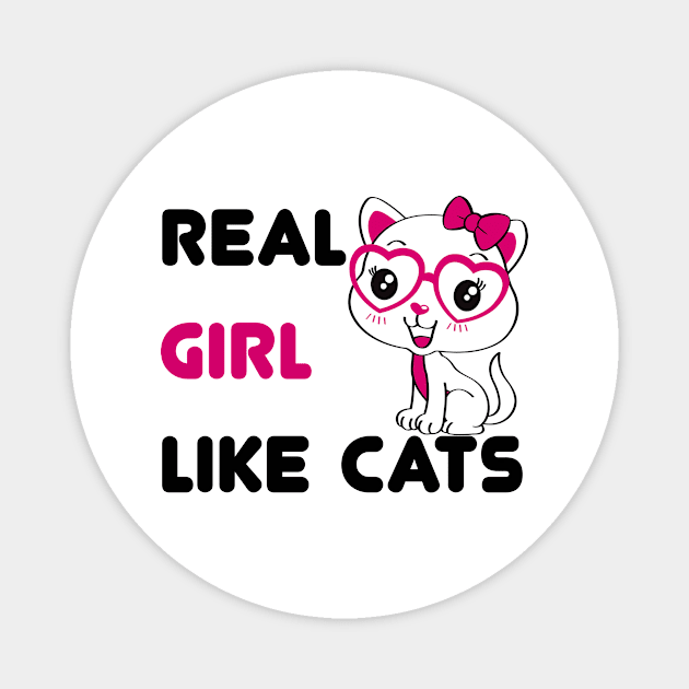 Real Men like Cats Dad Girl Cat day Magnet by Superior T-Shirt